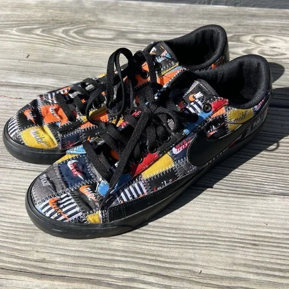 Nike Mens cL9888-001 Blazer Low Patchwork 2019 Black/multi Sz 10.5 Lace up - Picture 2 of 11